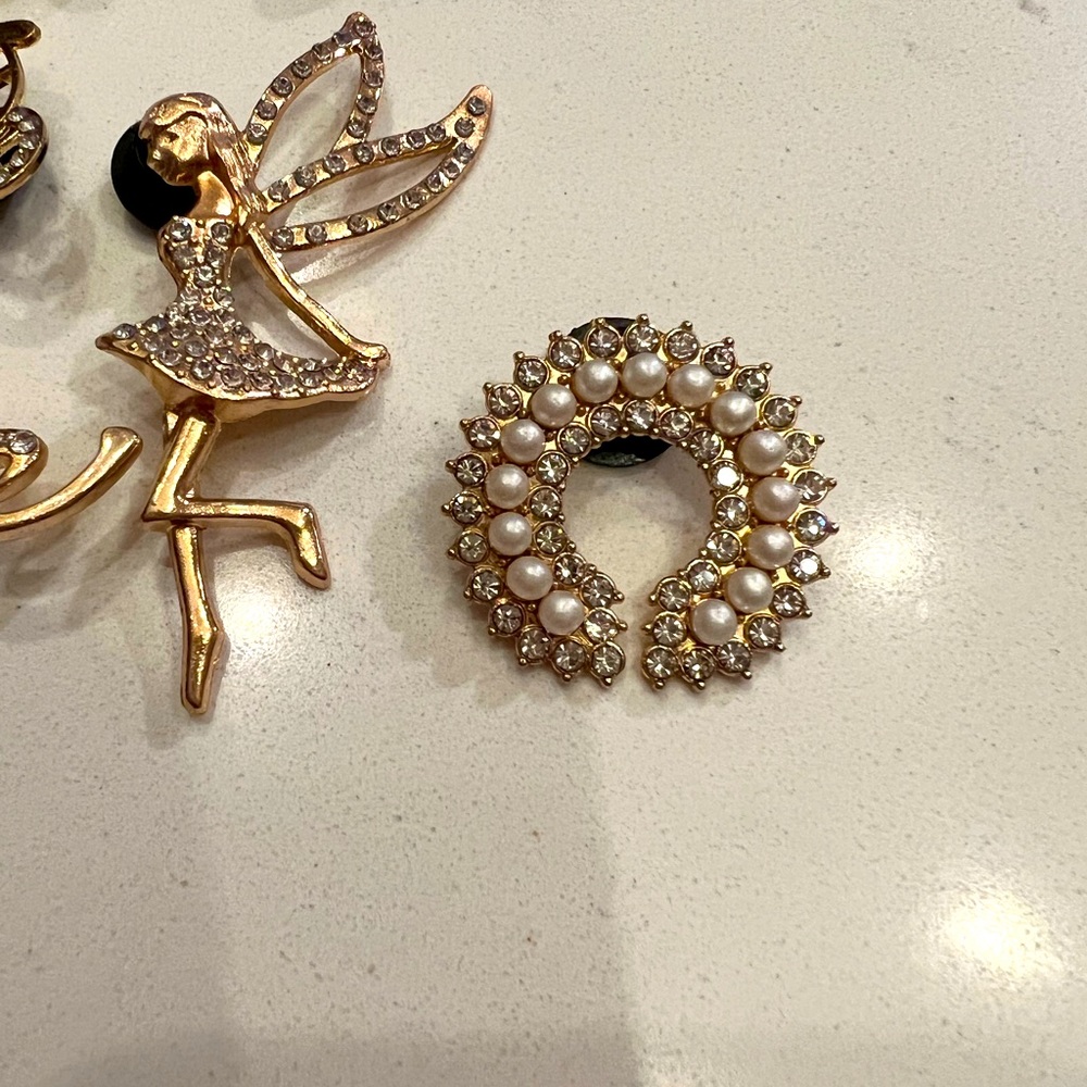 Set of 8 rhinestone crocs charms with pearls/BLING - Picture 6 of 7